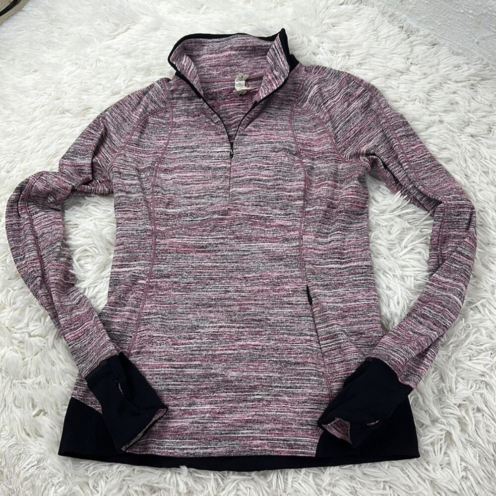 Lululemon Runderful 1/2 Zip Space Dye Camo Berry Rumble Multi / Black